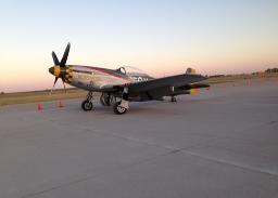 The darling of the B-29's during WWII, a P-51 single seat fighter airplane
